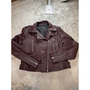 Faux Brown Leather Jacket Size Medium‎